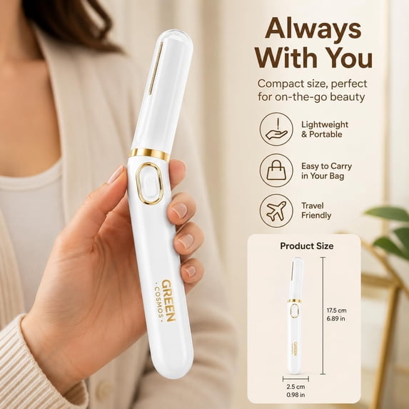 Green Cosmos Bikini Trimmer Electric Razor for Women Sensitive Areas with LED Light