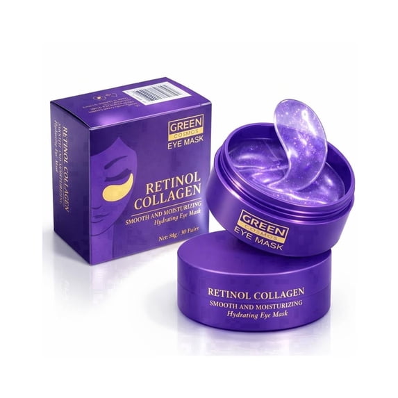 Retinol Collagen Under Eye Patches - Hydrogel Eye Pads (60 patches) with 95% Retinol & 5 Micro Collagen. Nourishing & Non Irritating Eye Gel Mask. Sealing Cap & Spatula Included.